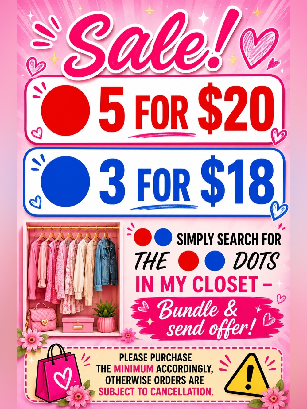 🔴DOT = $4 / 🔵DOT SALE = $6